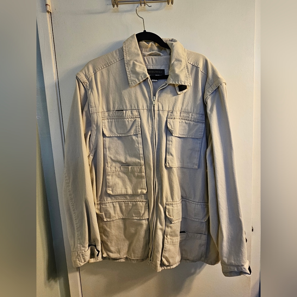 Vintage 90's Banana Republic Men's Utility Jacket with removable sleeves/hood